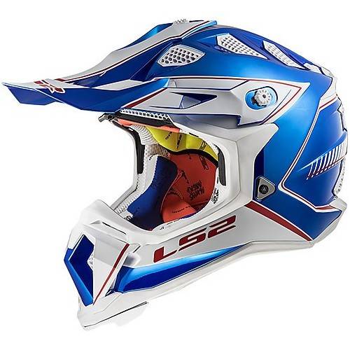 CASCO MOTOCROSS LS2 MX470 SUBVERTER POWER CHROME BLUE