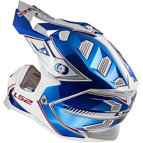CASCO MOTOCROSS LS2 MX470 SUBVERTER POWER CHROME BLUE