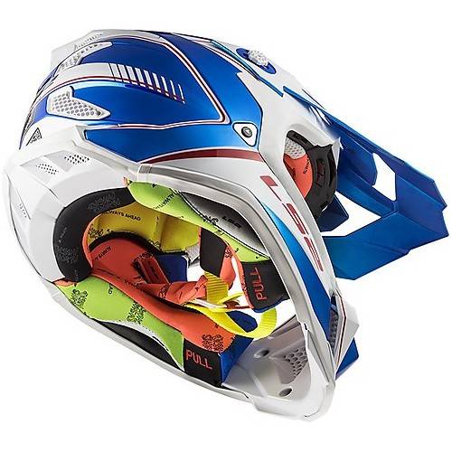 CASCO MOTOCROSS LS2 MX470 SUBVERTER POWER CHROME BLUE