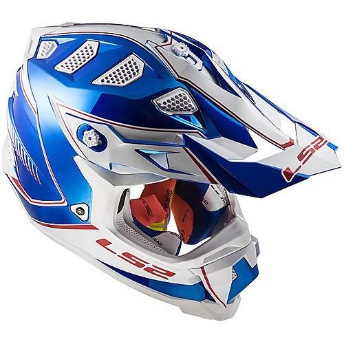 CASCO MOTOCROSS LS2 MX470 SUBVERTER POWER CHROME BLUE