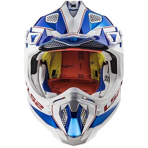CASCO MOTOCROSS LS2 MX470 SUBVERTER POWER CHROME BLUE