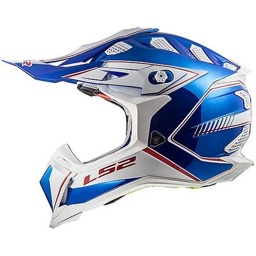 CASCO MOTOCROSS LS2 MX470 SUBVERTER POWER CHROME BLUE