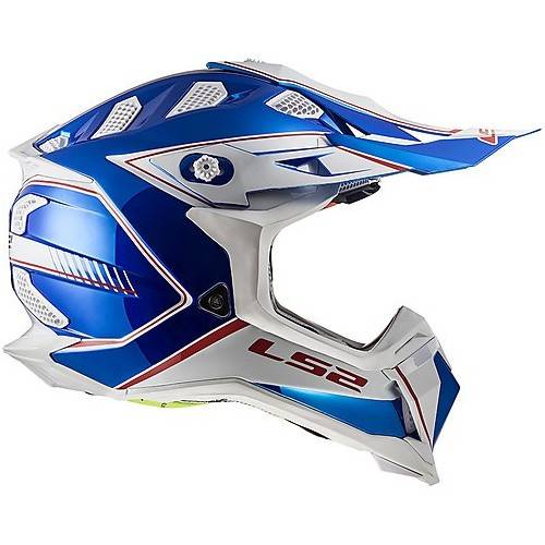 CASCO MOTOCROSS LS2 MX470 SUBVERTER POWER CHROME BLUE