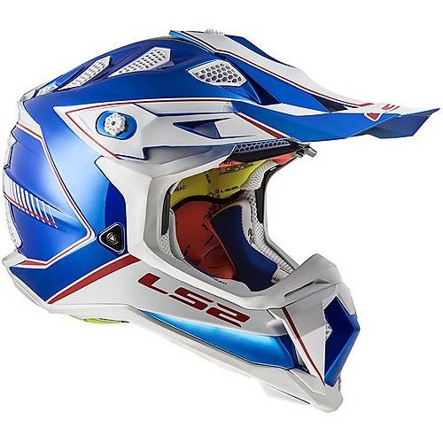 CASCO MOTOCROSS LS2 MX470 SUBVERTER POWER CHROME BLUE