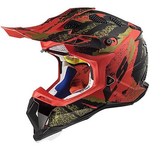 CASCO MOTOCROSS LS2 MX470 SUBVERTER CLAW MATT BLACK RED