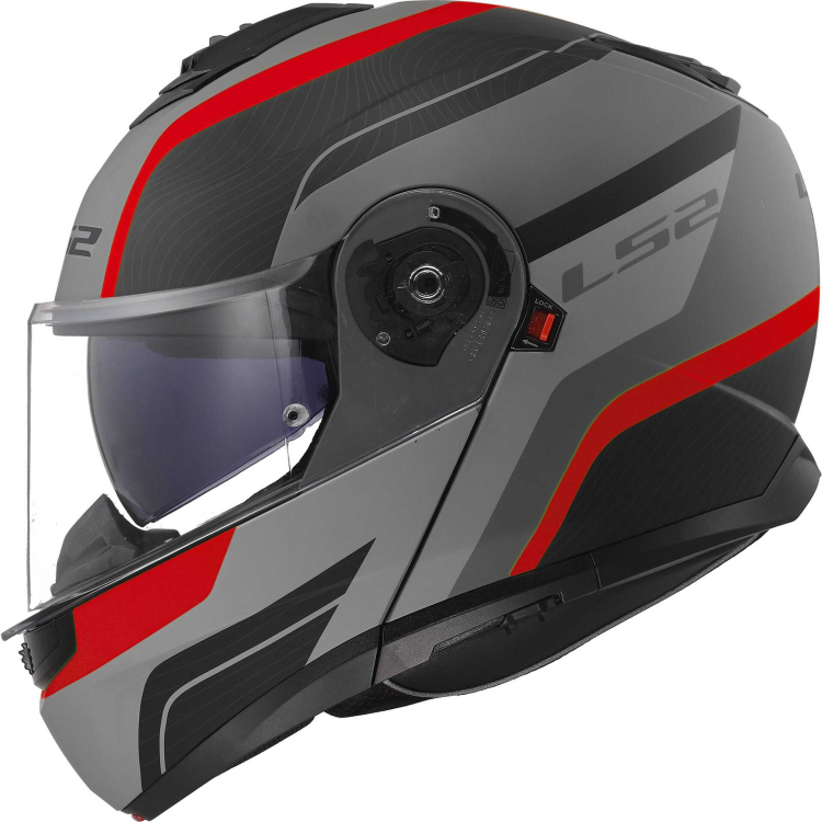 CASCO MODULARE LS2 FF908 STROBE II MONZA BLACK GREY RED 06  | LS2