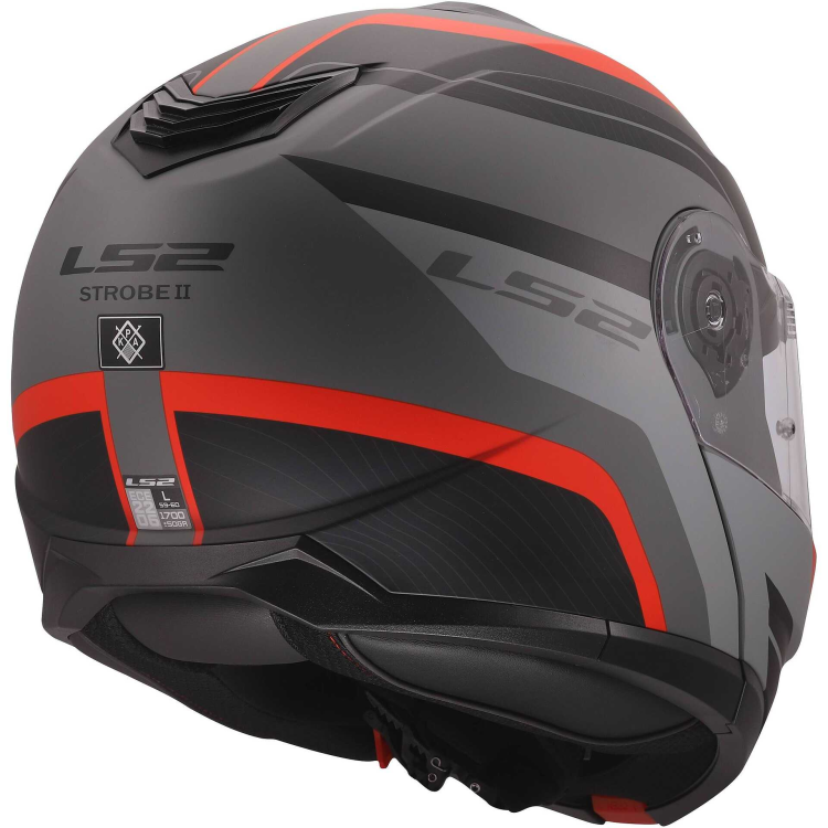 CASCO MODULARE LS2 FF908 STROBE II MONZA BLACK GREY RED 06  | LS2