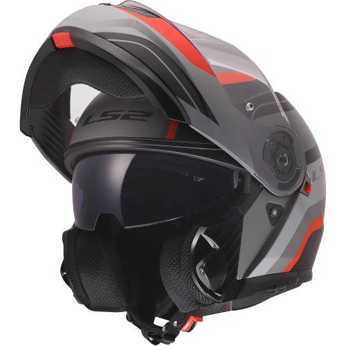 CASCO MODULARE LS2 FF908 STROBE II MONZA BLACK GREY RED 06  | LS2