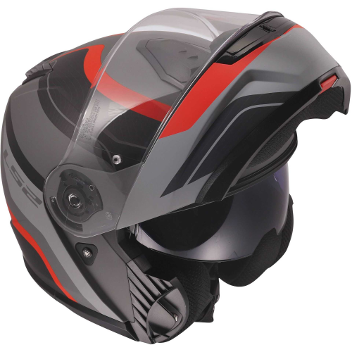 CASCO MODULARE LS2 FF908 STROBE II MONZA BLACK GREY RED 06  | LS2