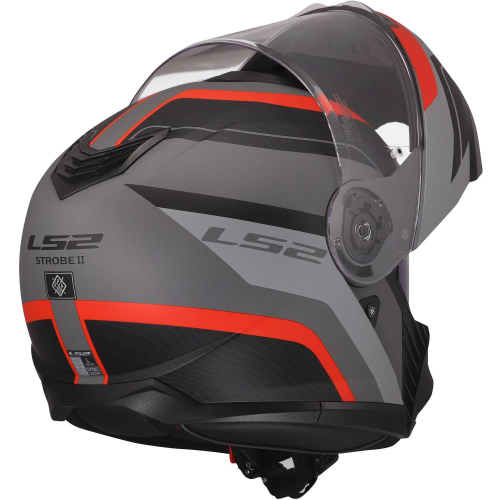 CASCO MODULARE LS2 FF908 STROBE II MONZA BLACK GREY RED 06  | LS2