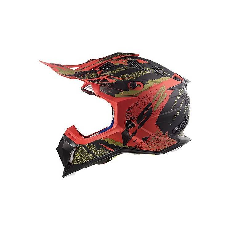 CASCO MOTOCROSS LS2 MX470 SUBVERTER CLAW MATT BLACK RED