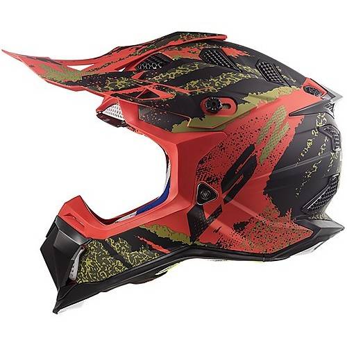 CASCO MOTOCROSS LS2 MX470 SUBVERTER CLAW MATT BLACK RED
