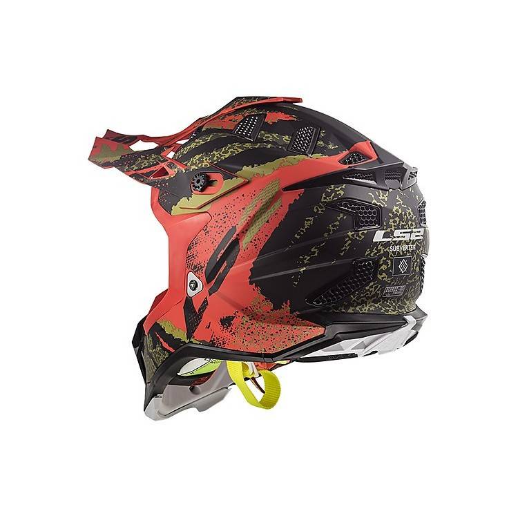 CASCO MOTOCROSS LS2 MX470 SUBVERTER CLAW MATT BLACK RED
