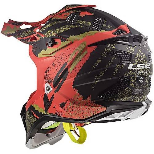 CASCO MOTOCROSS LS2 MX470 SUBVERTER CLAW MATT BLACK RED