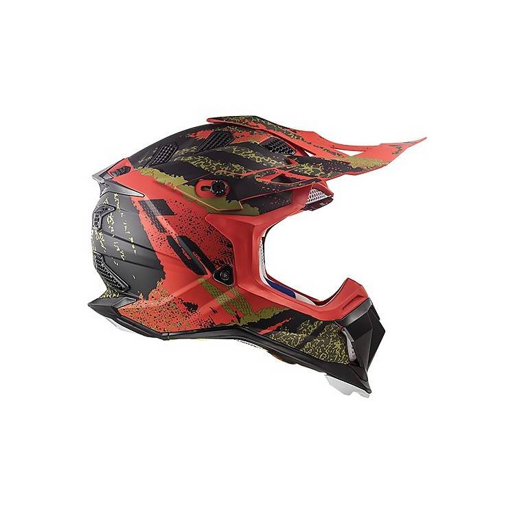 CASCO MOTOCROSS LS2 MX470 SUBVERTER CLAW MATT BLACK RED