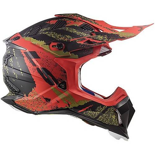 CASCO MOTOCROSS LS2 MX470 SUBVERTER CLAW MATT BLACK RED