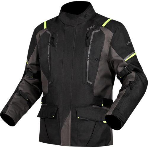 GIACCHE IMPERMEABILI LS2 NARVIK MAN JACKET GREY BLACK H-V YELLOW | LS