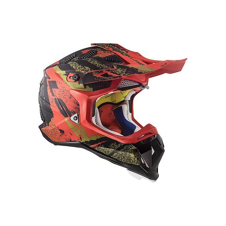 CASCO MOTOCROSS LS2 MX470 SUBVERTER CLAW MATT BLACK RED