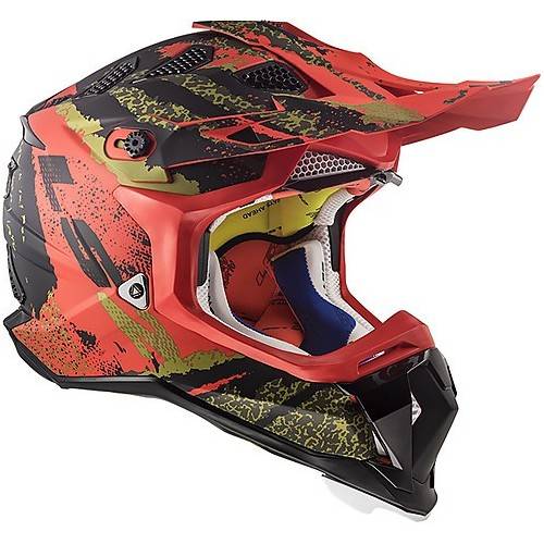 CASCO MOTOCROSS LS2 MX470 SUBVERTER CLAW MATT BLACK RED