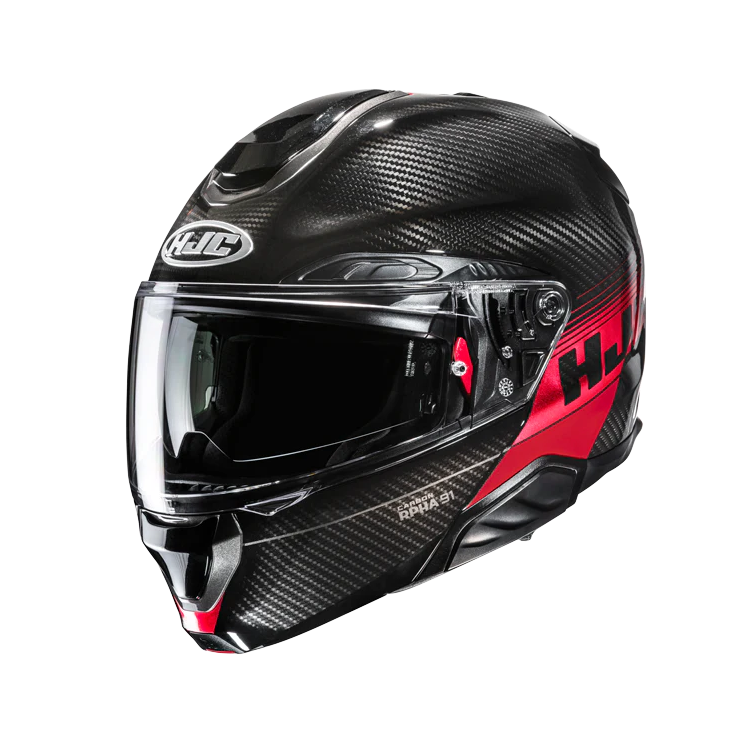 CASCO MODULARE HJC RPHA91 CARBON ELIG ROSSO | HJC