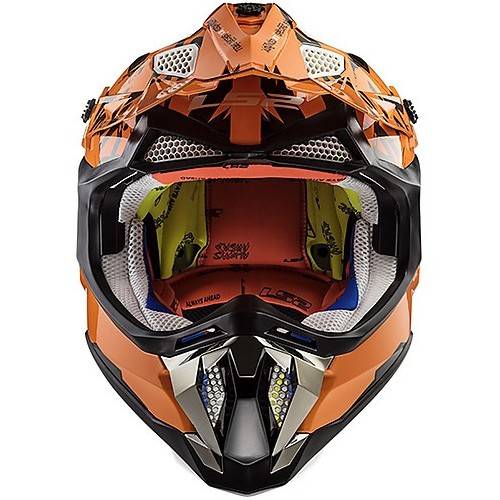 CASCO MOTOCROSS LS2 MX470 SUBVERTER EMPEROR BLACK ORANGE