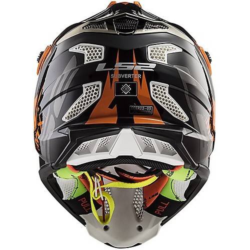 CASCO MOTOCROSS LS2 MX470 SUBVERTER EMPEROR BLACK ORANGE