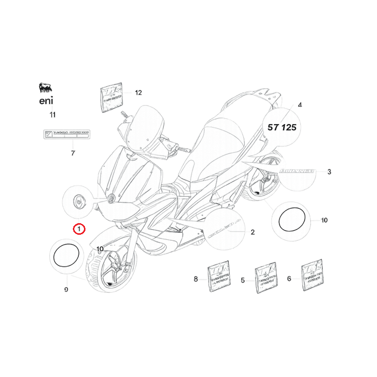 673534 TARGHETTA SCUDO RUNNER TARGATO | PIAGGIO RICAMBI ORIGINALI