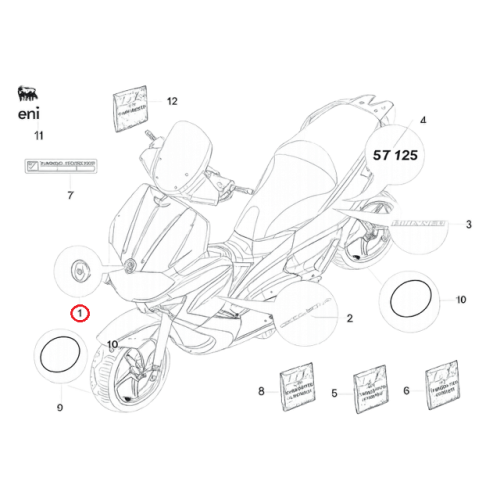 673534 TARGHETTA SCUDO RUNNER TARGATO | PIAGGIO RICAMBI ORIGINALI