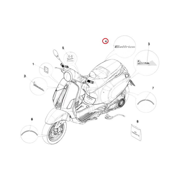 2H003812000AA TARGHETTA  MOTOCICLO | PIAGGIO RICAMBI ORIGINALI