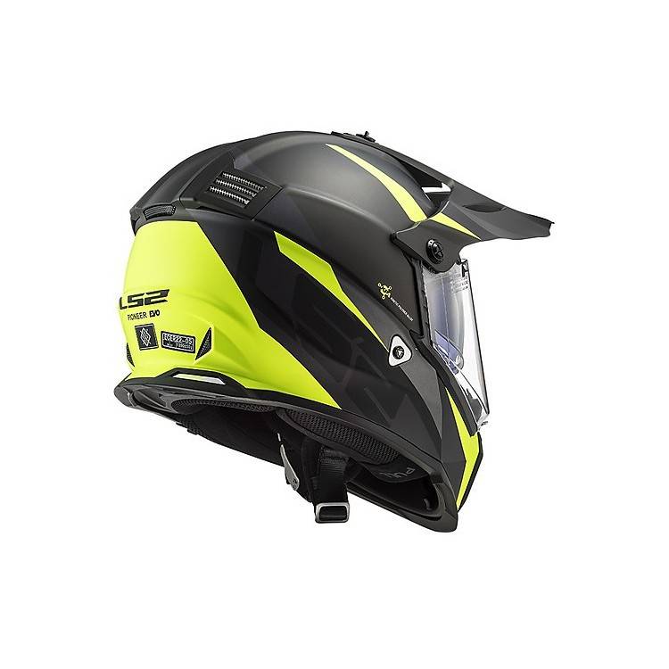CASCO MOTOCROSS LS2 MX436 PIONEER EVO ROUTER BLACK H-V YELLO