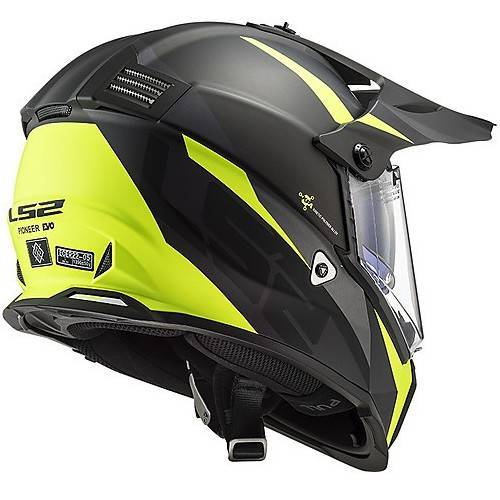 CASCO MOTOCROSS LS2 MX436 PIONEER EVO ROUTER BLACK H-V YELLO