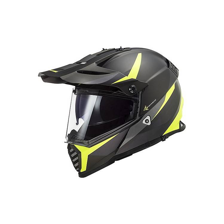 CASCO MOTOCROSS LS2 MX436 PIONEER EVO ROUTER BLACK H-V YELLO