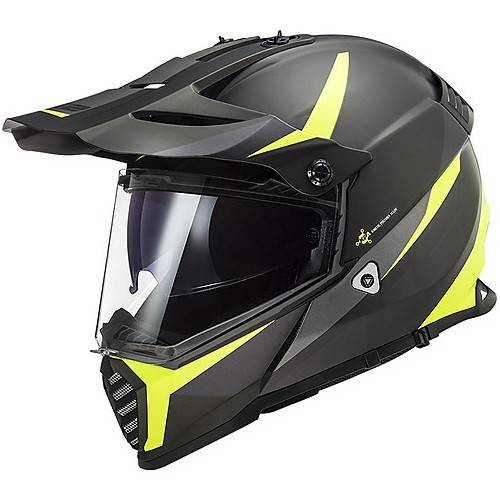 CASCO MOTOCROSS LS2 MX436 PIONEER EVO ROUTER BLACK H-V YELLO