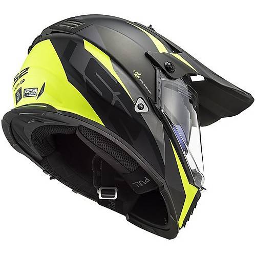 CASCO MOTOCROSS LS2 MX436 PIONEER EVO ROUTER BLACK H-V YELLO