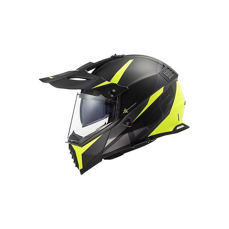 CASCO MOTOCROSS LS2 MX436 PIONEER EVO ROUTER BLACK H-V YELLO