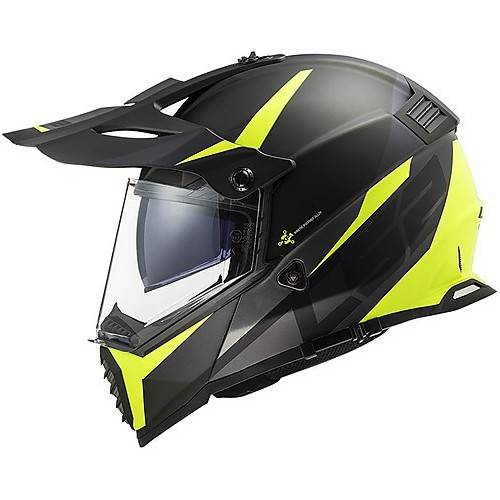 CASCO MOTOCROSS LS2 MX436 PIONEER EVO ROUTER BLACK H-V YELLO