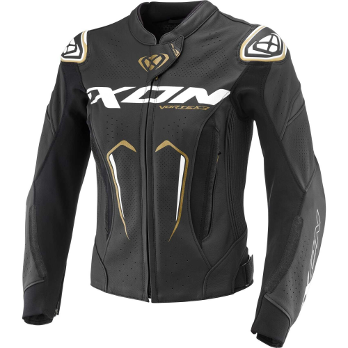TUTA INTERA PELLE RACING DONNA VORTEX 3 PT L NERO BIANCO ORO | IXON