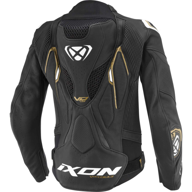 TUTA INTERA PELLE RACING DONNA VORTEX 3 PT L NERO BIANCO ORO | IXON