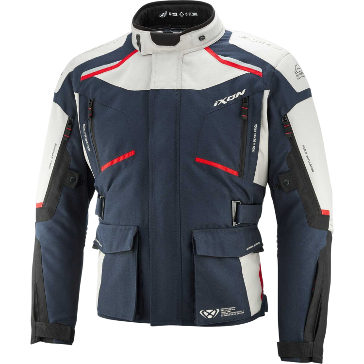 GIACCA MOTO TOURING MIDGARD C GREGE NAVY NERO | IXON