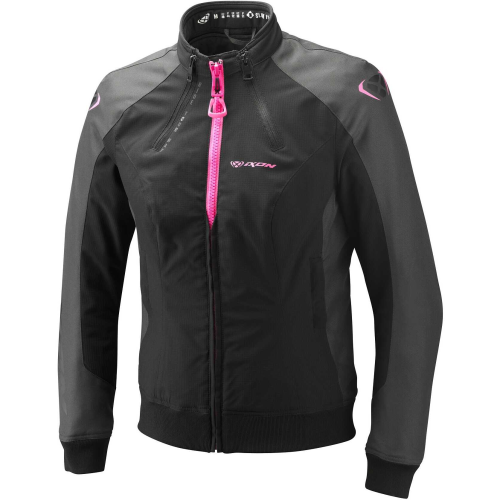 GIACCA MOTO DONNA SIWA LADY NERO ANTRACITE ROSA VIVO | IXON