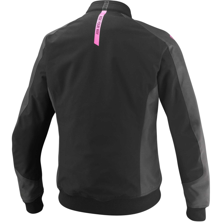 GIACCA MOTO DONNA SIWA LADY NERO ANTRACITE ROSA VIVO | IXON