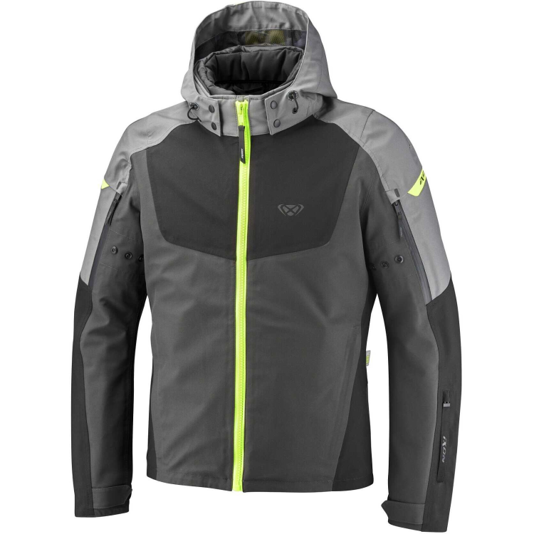 GIACCA MOTO BURNING GRIGIO NERO GIALLO VIVO | IXON