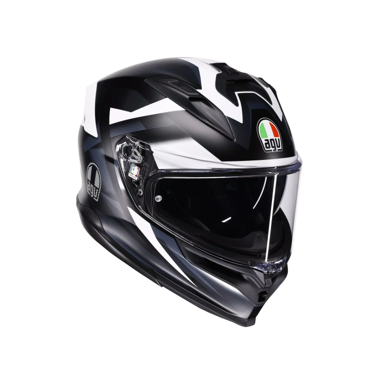 CASCO INTEGRALE AGV K7 E2206 MPLK GLIMPSE MATT BLACK WHITE | AGV