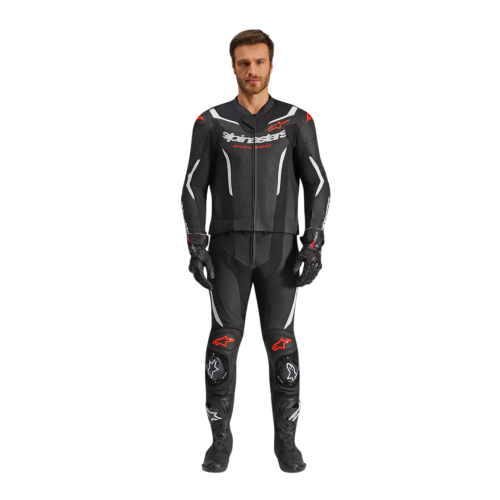 TUTA MOTO ALPINESTARS GP FORCE V2 LEATHER SUIT 1 PC BLK WH RED FL | ALPINESTARS