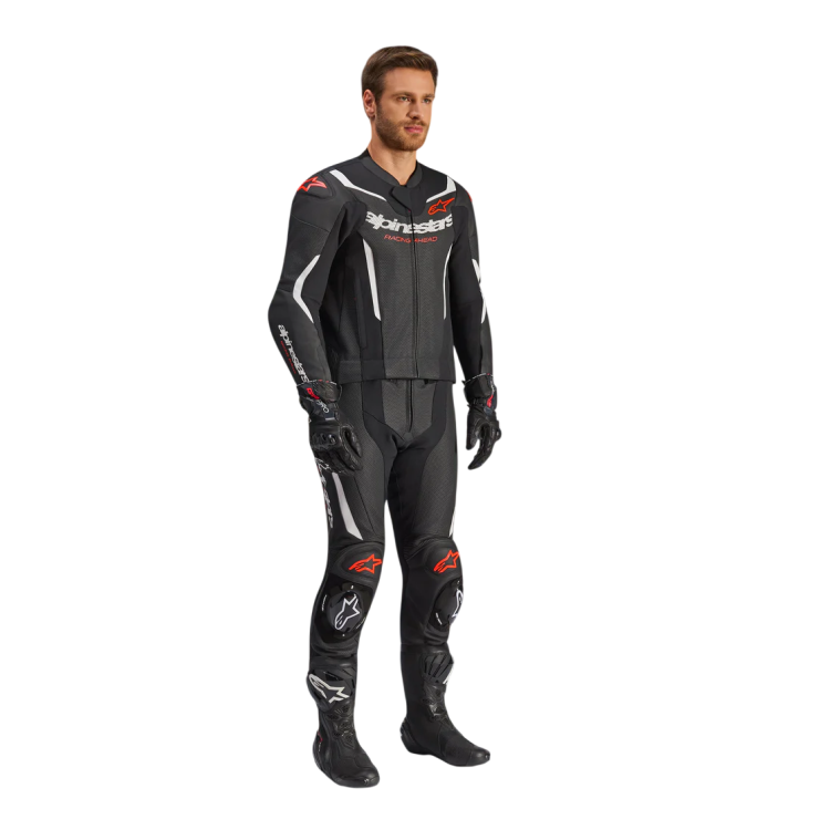 TUTA MOTO ALPINESTARS GP FORCE V2 LEATHER SUIT 1 PC BLK WH RED FL | ALPINESTARS