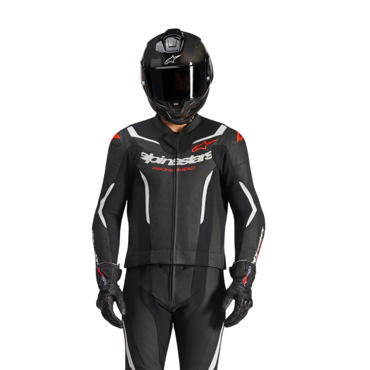 TUTA MOTO ALPINESTARS GP FORCE V2 LEATHER SUIT 1 PC BLK WH RED FL | ALPINESTARS