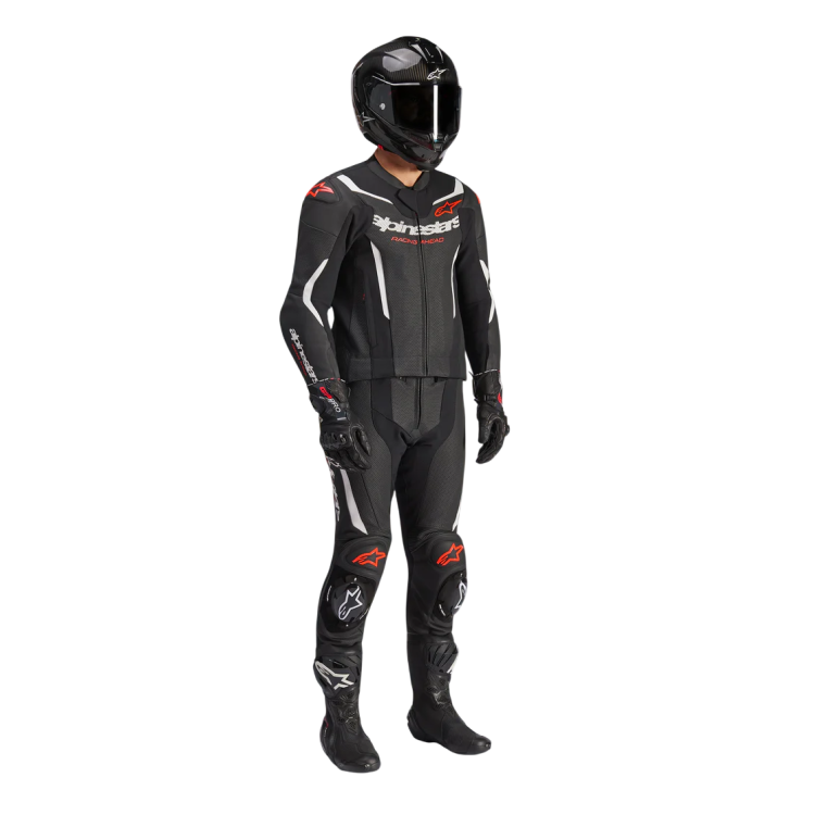 TUTA MOTO ALPINESTARS GP FORCE V2 LEATHER SUIT 1 PC BLK WH RED FL | ALPINESTARS