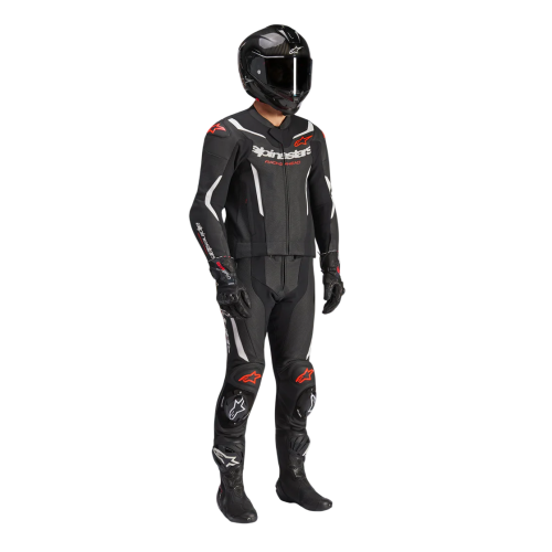 TUTA MOTO ALPINESTARS GP FORCE V2 LEATHER SUIT 1 PC BLK WH RED FL | ALPINESTARS