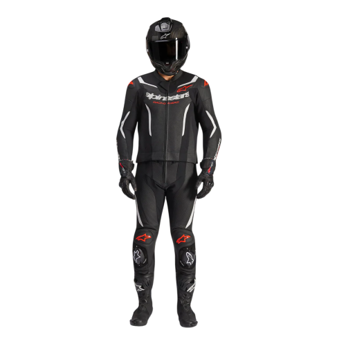 TUTA MOTO ALPINESTARS GP FORCE V2 LEATHER SUIT 1 PC BLK WH RED FL | ALPINESTARS