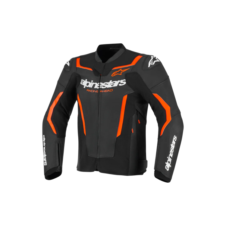GIACCA MOTO ALPINESTARS GP FORCE V2 LEATHER JACKET BLACK RED FLUO | ALPINESTARS